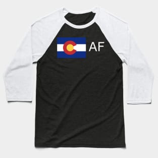 Colorado Flag State Outline AF (white) Baseball T-Shirt